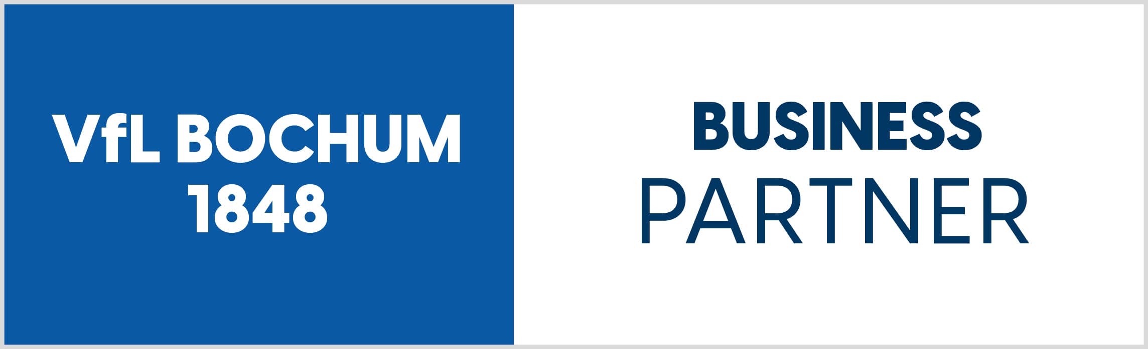 Weiß-blaues Logo zeigt VfL Bochum 1848 und den Schriftzug Business Partner